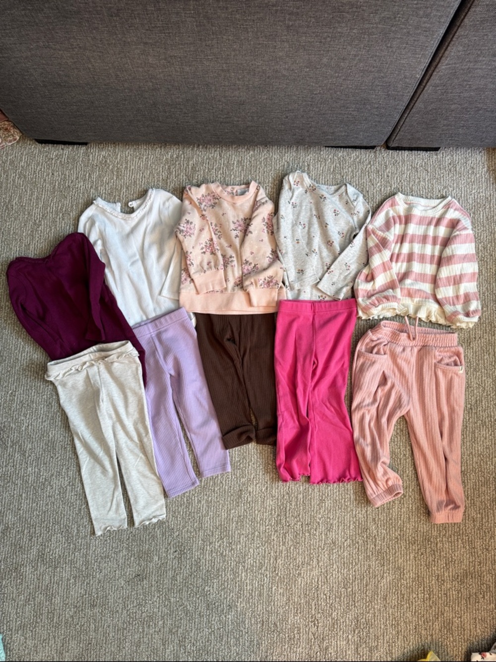 Toddler Mix n Match Long Sleeve Top Bodysuit Pant Bundle Stretchy Kids 18M